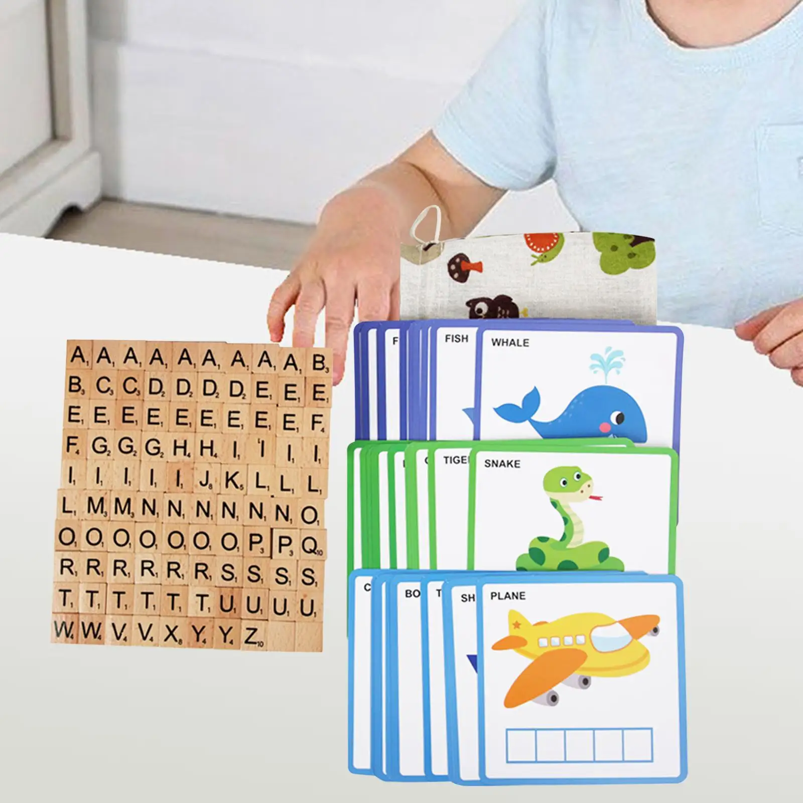 Spelling Word Game, Alphabet Spelling and Reading Words, Kids Learning Toy Alphabet Montessori Toys for Homeschool