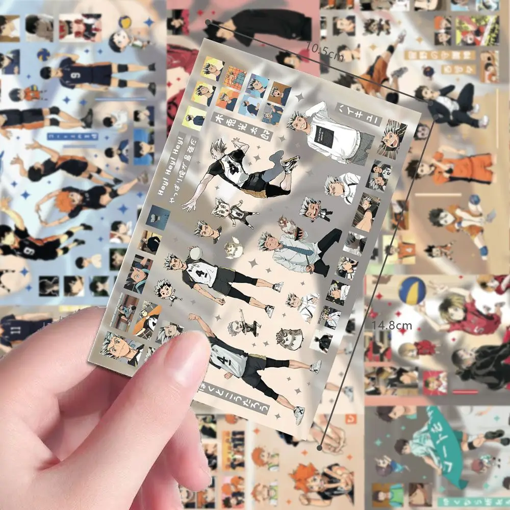 8 Stück Haikyuu!! Cut Line Aufkleber, Trendige Ästhetische Ins-Style Minimalistische Journal-Materialien, Wasserfeste Deko-Sticker – Detail 5