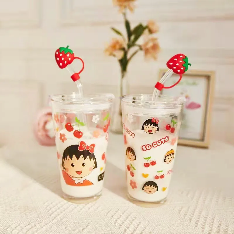 Cartoon Series Chibi Maruko graduated Cup, Straw Cup, Milk Cup, Juice Cup, Heat Preservation and High Temperature Resistance