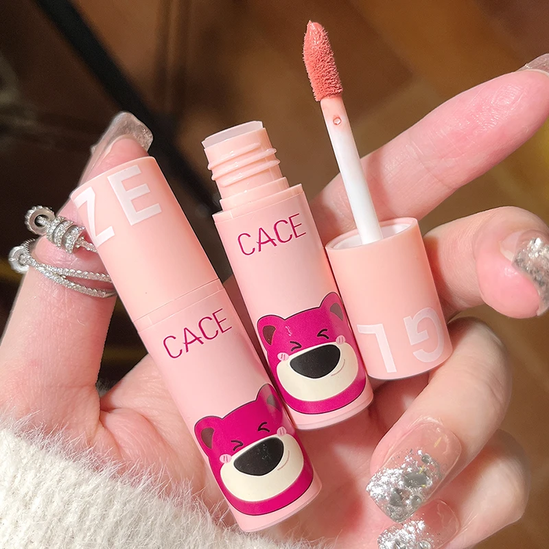 CACE Bear Matte Lip Mud Set, 3 Mini Cute Lip Glosses for Girls, Velvet Finish ,Portable, Perfect Gift for Makeup Lovers image 2
