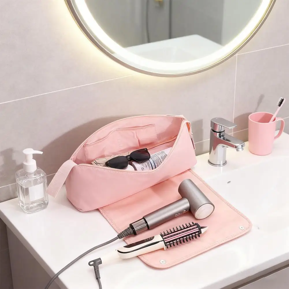 

Portable Hair Tools Storage Bag Travel Hair Tools Storage Bag with Heat Resistant Mat Portable Hair Styling for Straighteners