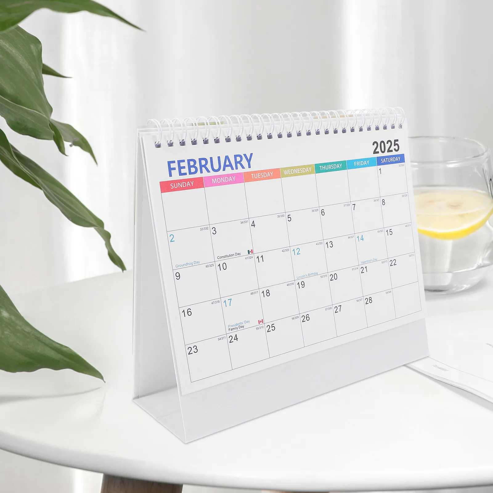 

2025 Flip Desk Calendar Standing Table Calendar with Metal Ring Binding Monthly Planner for Professionals Students Teachers Time