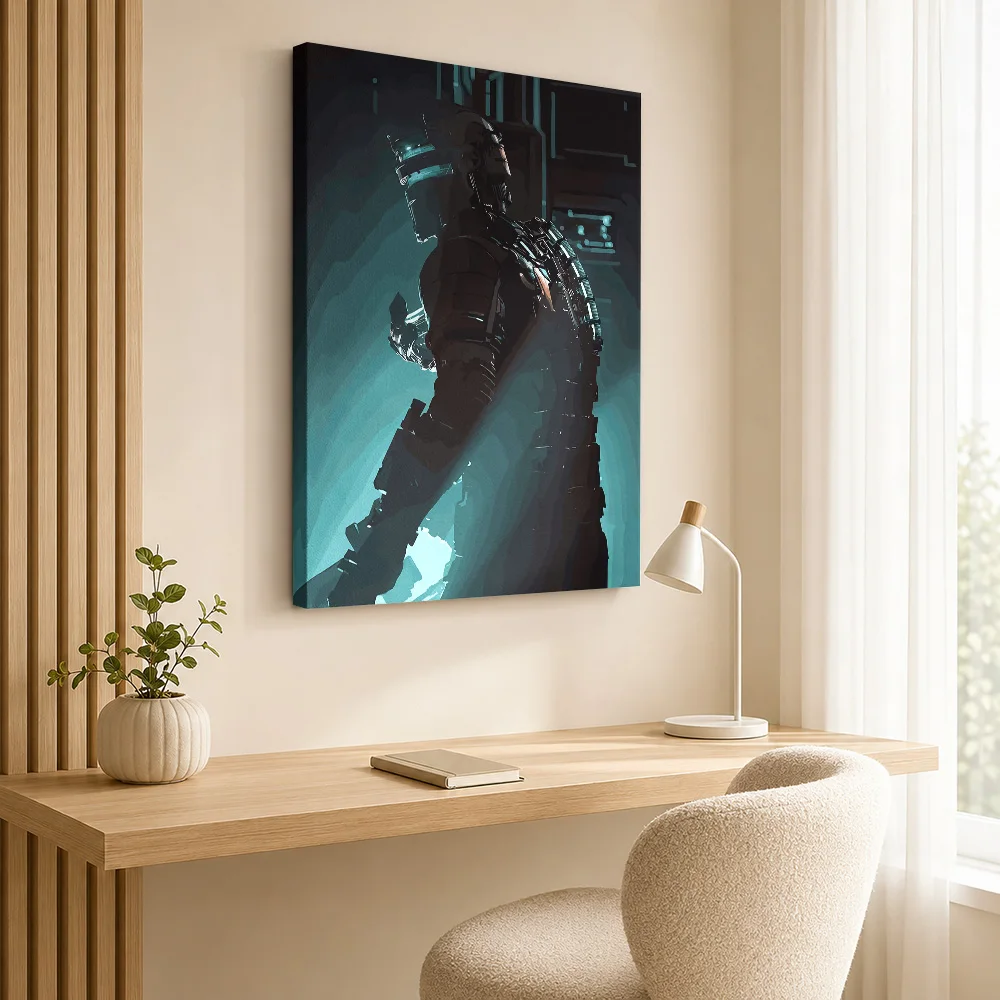Dead Space Isaac Clarke Armor Canvas Print Posters Grunge Style Wall Art With Personalized Photo For Studio Ideal Collector Gift