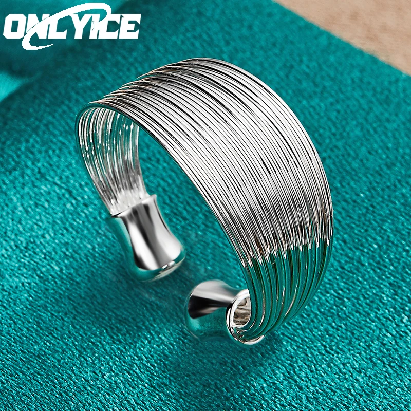 Charm 925 Sterling Silver Multi-Line Ring For Woman Man Adjustable Size Fashion Gifts Wedding Engagement High Quality Jewelry