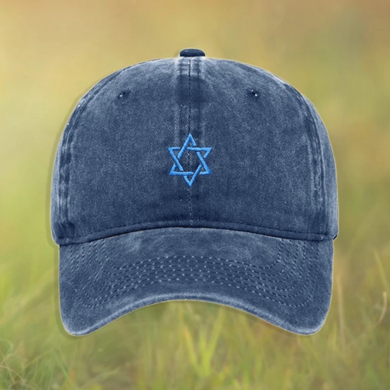 Patriotic Israel Flags Stitched Cotton Sun Caps Adjustable Baseball Hat for Daily