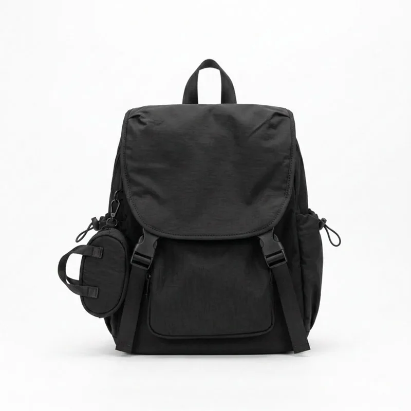 Lightweight Women Backpack Waterproof Black Daypack Multi-pocket Travel School Backpack for College Daily Use