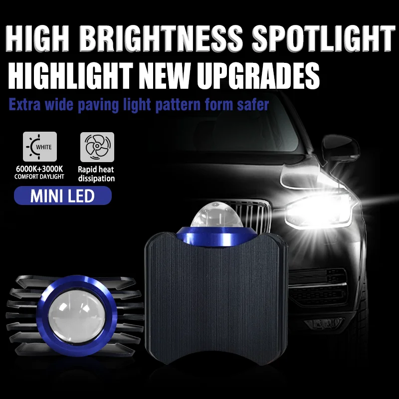 Carolyn 1-2pcs LED motorcycle spotlights driving lights 2color motorcycle headlights universal car modification auxiliary lights