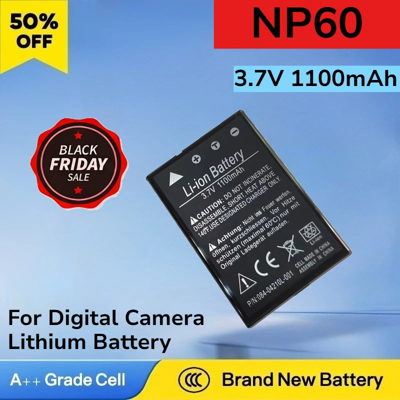 Newest NP60 3.7V 1100mAh Replacement Battery for Digital Camera Lithium Battery Quality After-sales Worry-free FNP-60 SLB1137