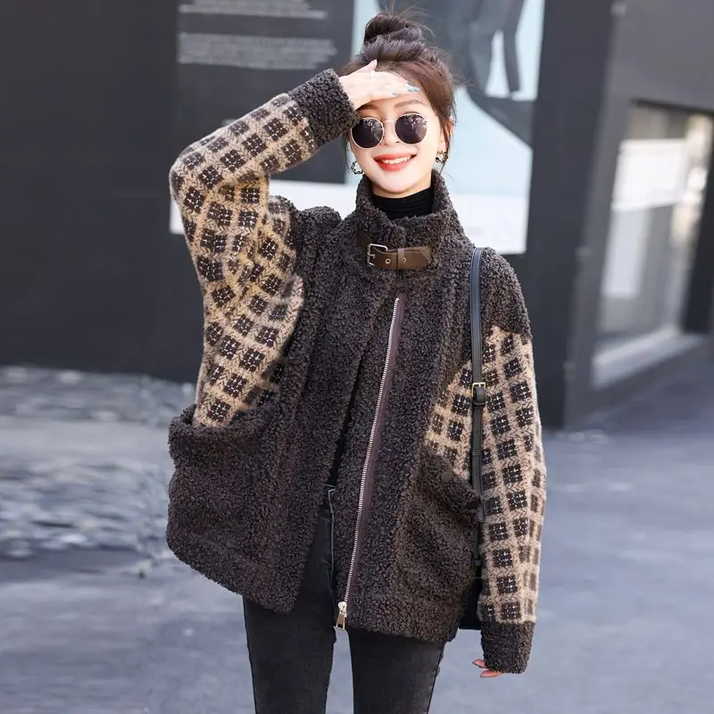 Autumn Winter New Fashion Lapel Simple Korean Version Loose Female Woolen Jacket Fleece Keep Warm Women's Wool Coat