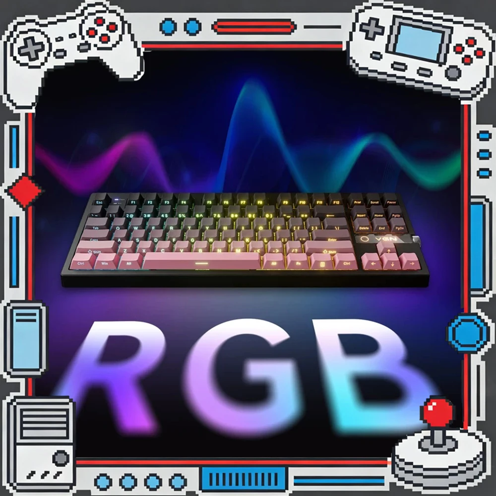 VGN V87 V2 Wireless Keyboard Three Mode Connection E-sports Keyboard 1ms Esports Level Ultra-Low Delay For Pc Accessories Gifts