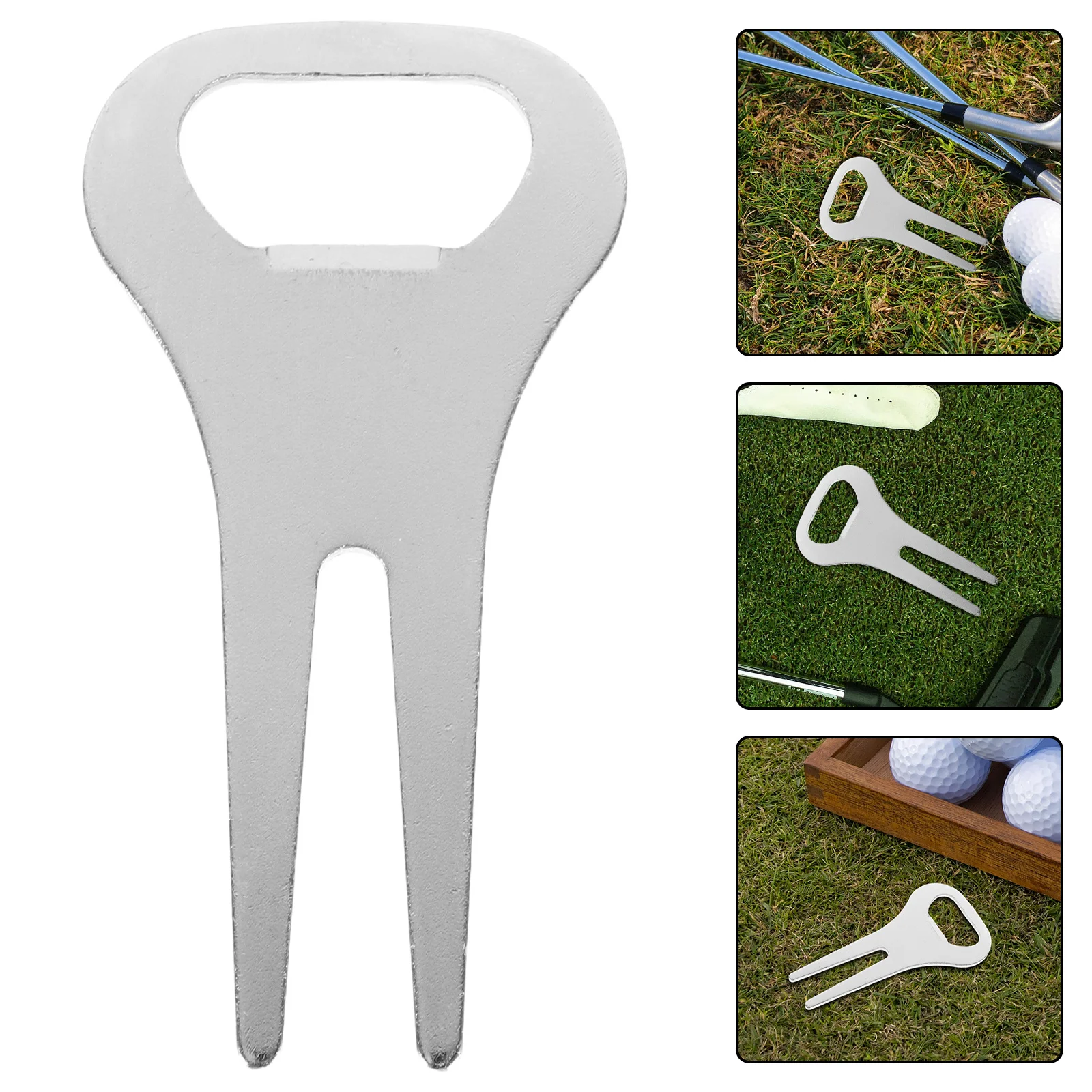

1Pair Zinc Alloy Golf Divot Tool Green Fork Bottle Opener Essential Turf Repair Tool Golf Accessories Turf Repair Fork