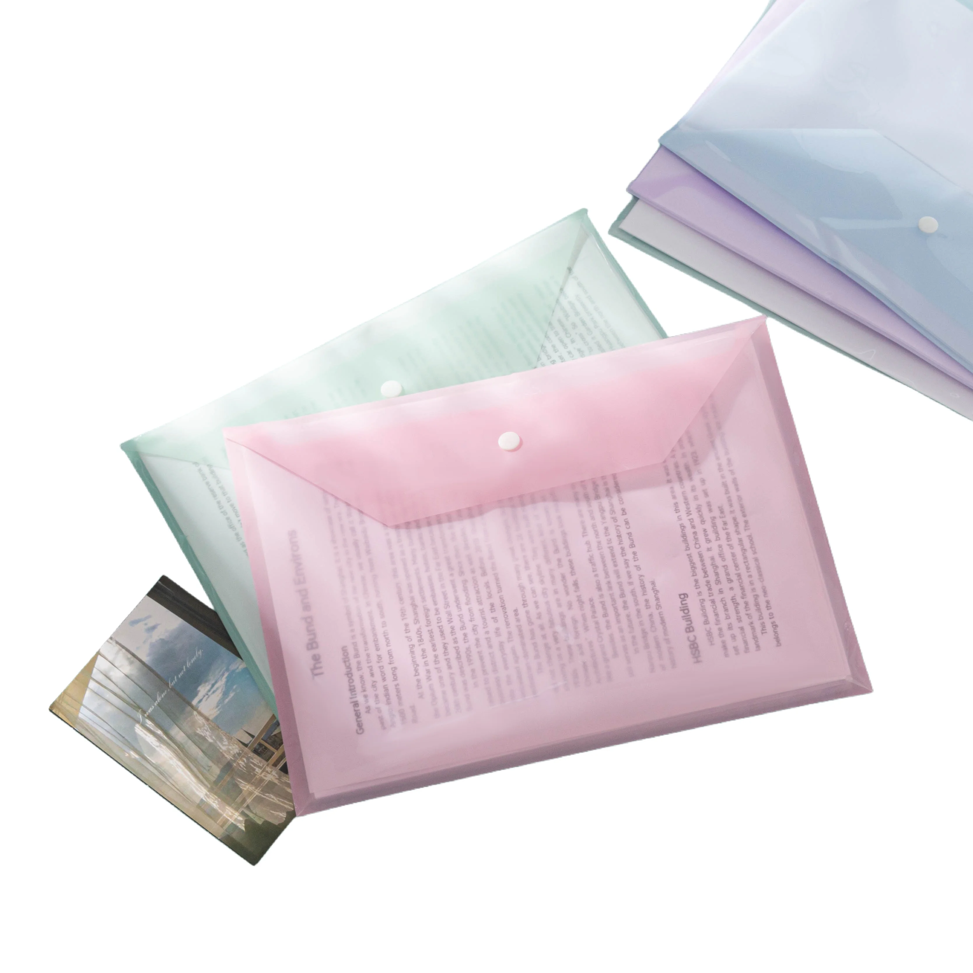 File Bag, Thickened Transparent Plastic A4 Snap-Button Type, Thickened Waterproof Test Paper Storage Bag, Large Capacity for Document Files and Papers