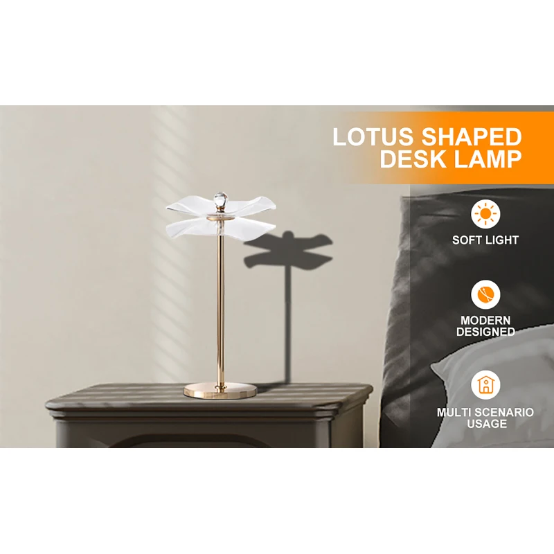 

Adds Elevate space Illuminate Lamp Modern Room Sleek Sophistication Space Touch Led Acrylic Copper Gold Luminaire Table Lamp for