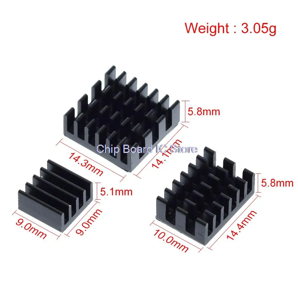 Untuk Raspberry Pi 4 penyerap panas 3 buah Raspberry Pi 4B aluminium Heatsink Radiator Kit pendingin pendingin untuk Raspberry Pi 4 Model B