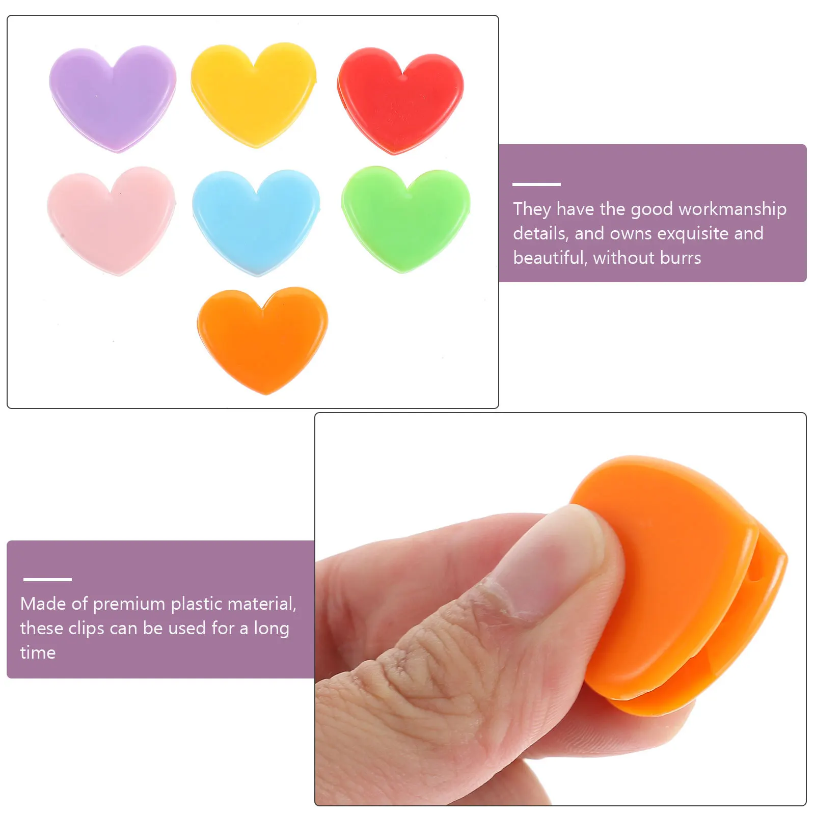 20 قطعة مقاطع ملف على شكل قلب البلاستيك وثائق مكتبية مجلد صور مقاطع الطلاب مشابك ورق لوازم مكتبية #2