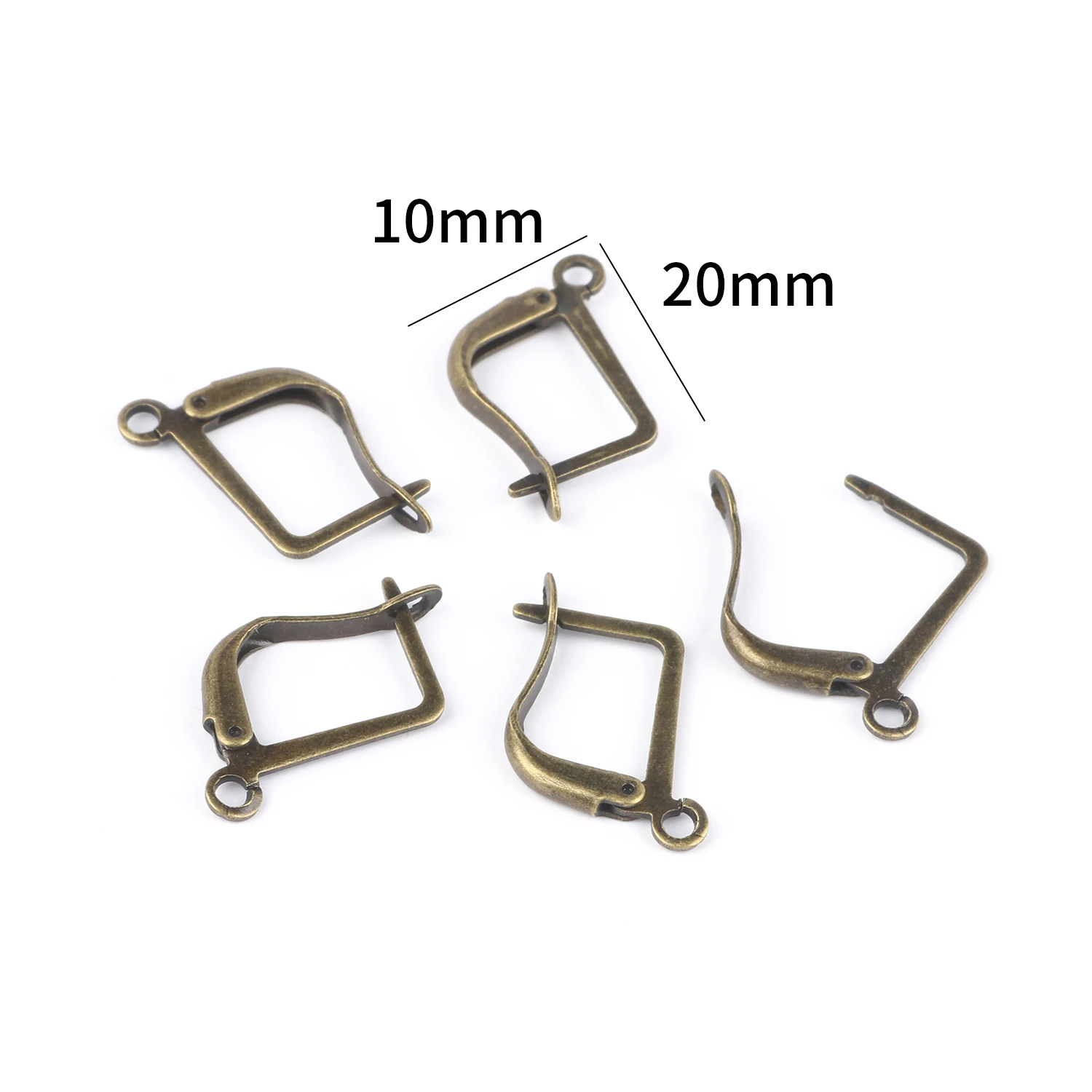 20pcs/lot 10x20mm Gold Silver Color French Earwire Earring Hook Fittings  DIY Jewelry Making  Earrings Clasps Base Accessories