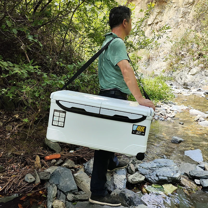 48L Fishing Ice Box Cooler  Saltwater 대용량아이스박스 Freshwater 바퀴달린아이스박스Fish Storage Box With Wheel 낚시아이스박스 Flat Cover 낚시 쿨러박스