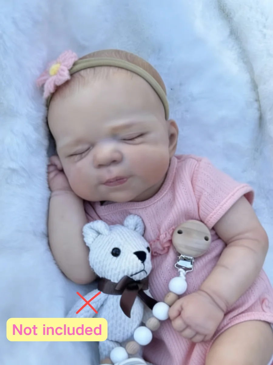 

MRB 18 Inch Lifelike Reborn Baby Doll Pascale Newborn Doll Handmade Painted Hair 3D Skin Tone Visible Veins Gift Toy For Girls
