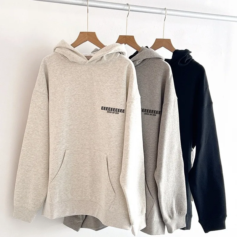 الموسم 8 العلامة التجارية الكلاسيكية مزدوجة اصطف الرجال هوديس المتضخم تصميم فاخر الجبهة الخلفية أفخم رسالة هوديي شارع العليا زوجين مجموعة #1