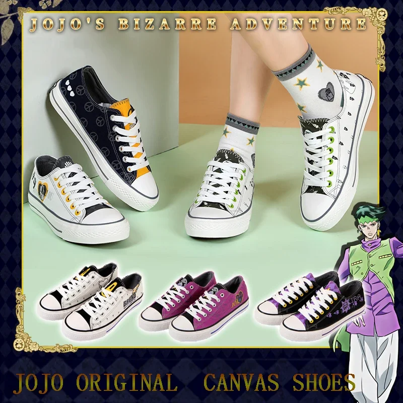 Canvas Shoes Sneaker Women Mens Anime Bizarre Adventures Bruno Bucciarati Cosplay Giorno Giovanna Casual Shoes Girls Boys