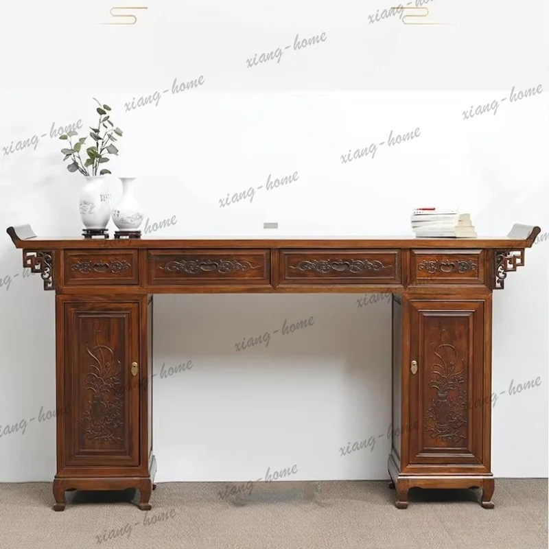 YJ Solid Wood Simple Buddha Altar Table for Home Use Modern Chinese Style Buddha Table