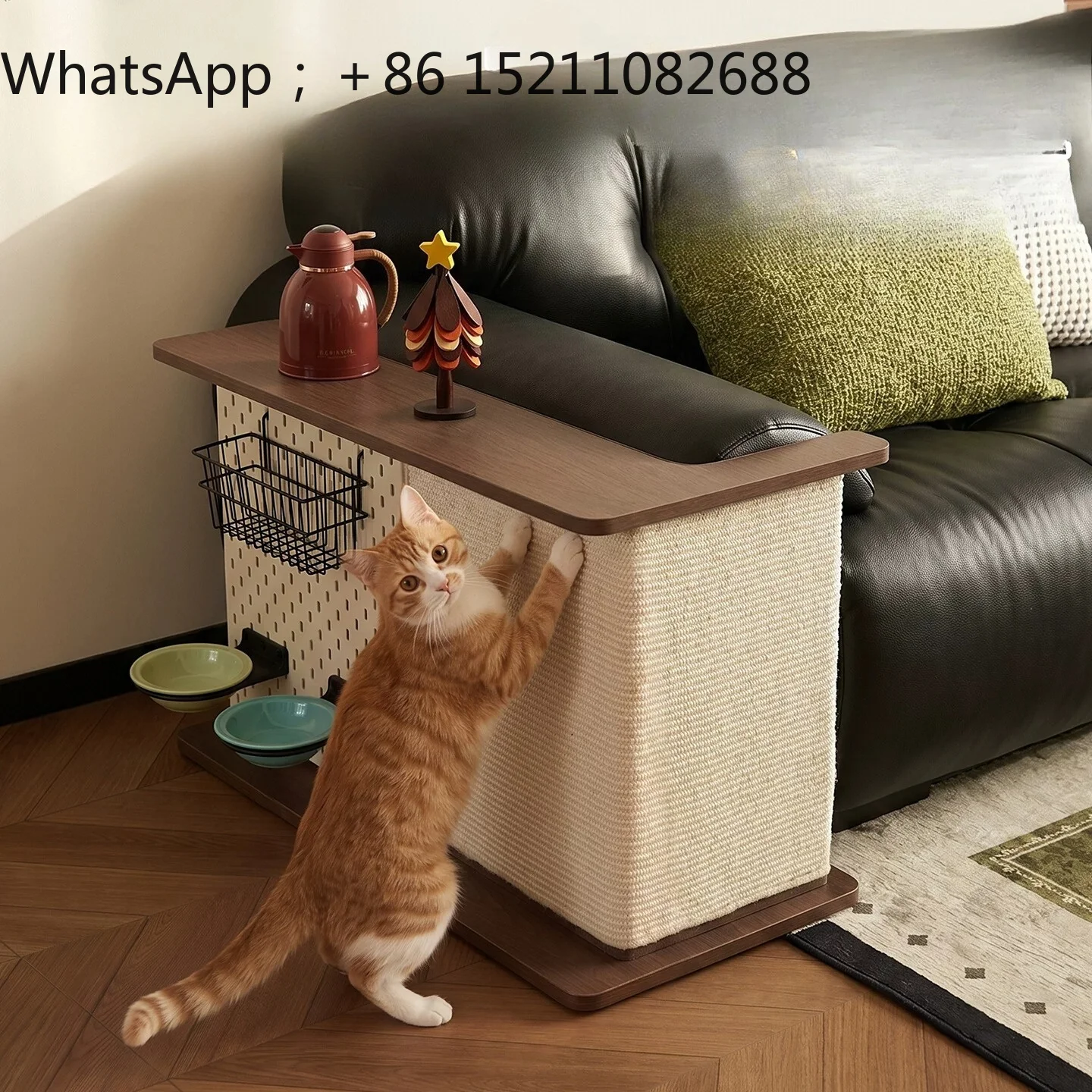 LLY black walnut anti-cat scratching sofa solid wood edge cat scratching board wall sticker sofa protection