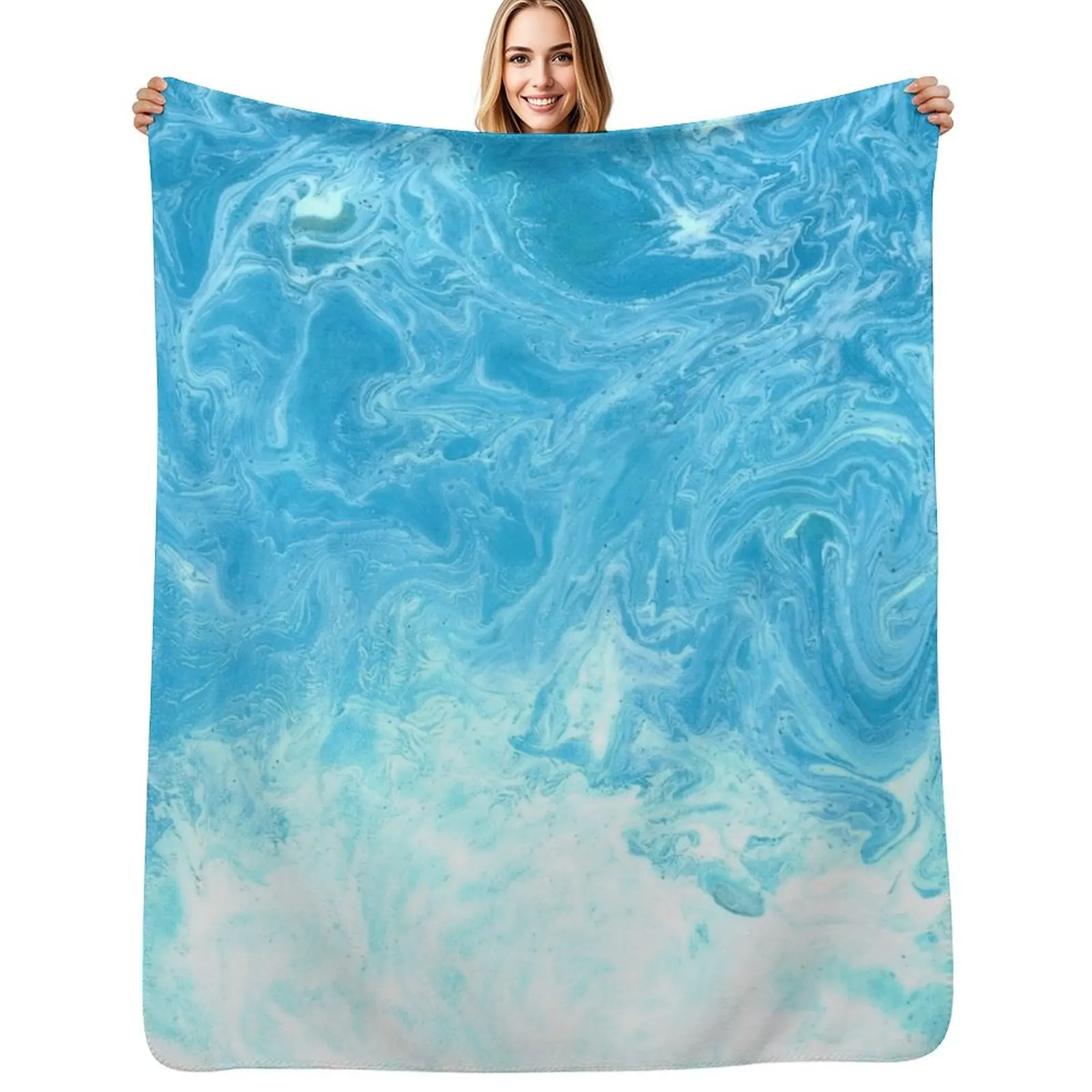 Ocean Turquoise Throw Blanket Designers for winter Nap Blankets For Baby Decorative Sofas Retros Blankets
