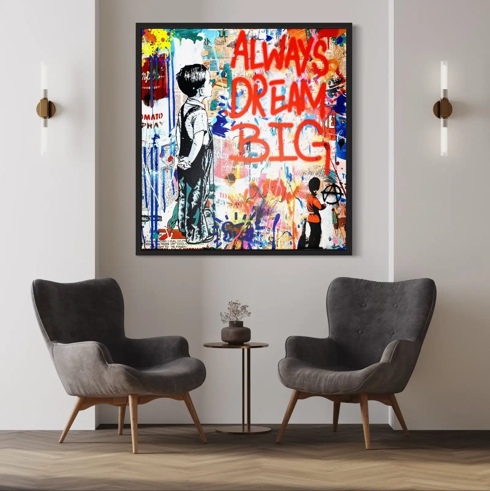 Always Dream Big Street Graffiti Canvas Painting Pop Art Poster Home Decor Wall Art Picture For Living  Room Frameless