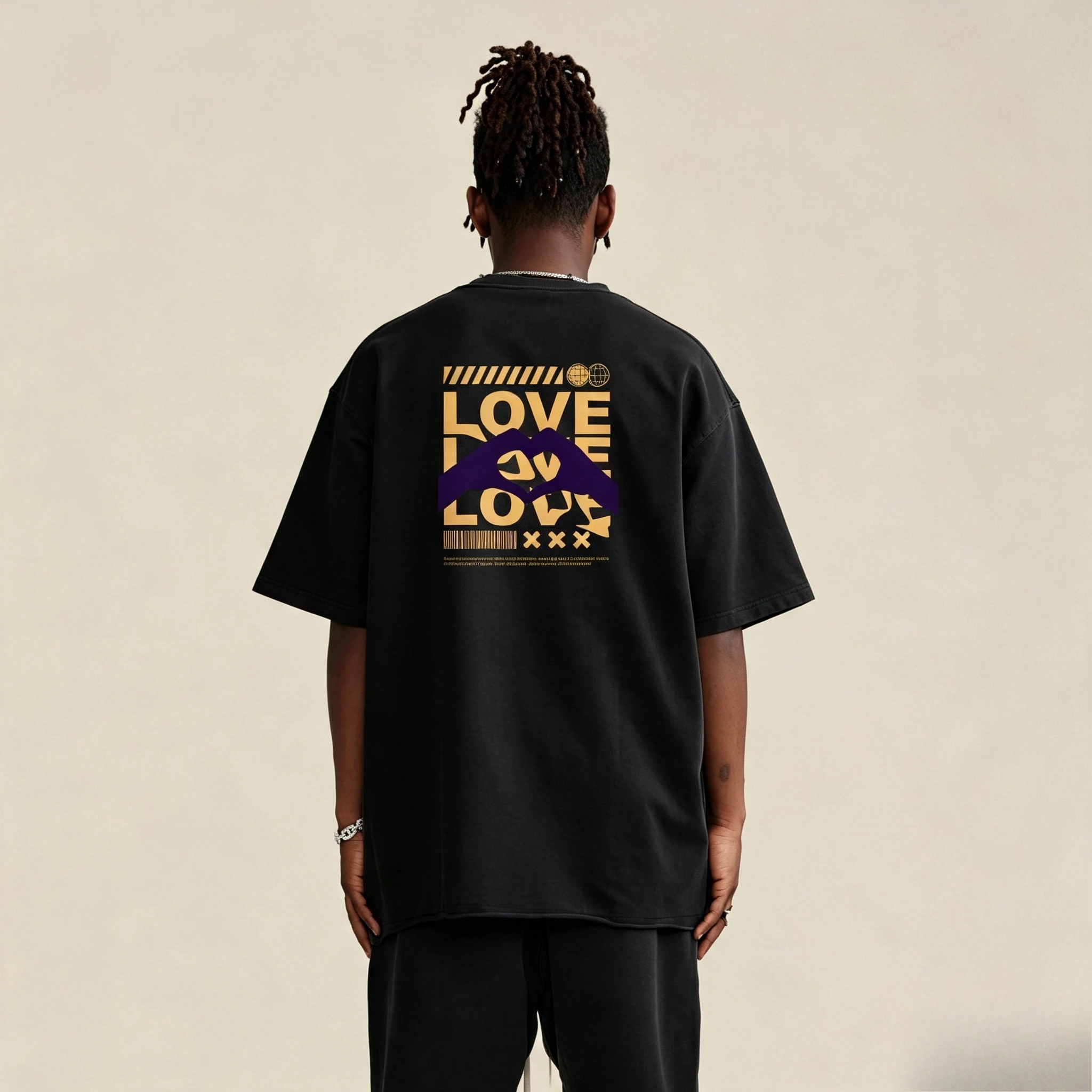 T-shirt graphique Love Loop - T-shirt streetwear moderne surdimensionné avec typographie audacieuse - T-shirt Love pour hommes et femmes - T-shirt Unity