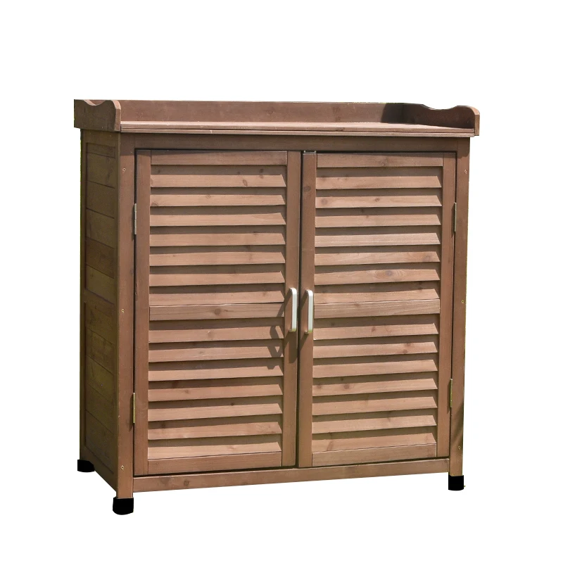 Outdoor Storage Cabinet Storage Tool Combination Sun Protection Rain Proof Outdoor Courtyard Sundries Wooden Balcony Pastoral