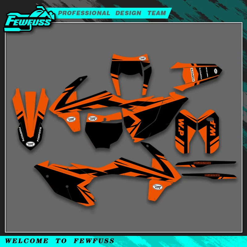 

Fewfuss для KTM 125 250 350 450 500 SX SXF XC XCF 2016 2017 2018 EXC EXCF XCW 2017 2018 2019 комплект наклеек на индивидуальную графику