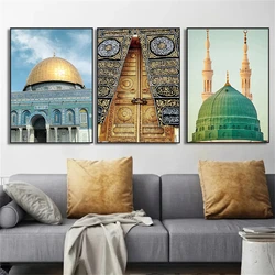Al-Aqsa Mosque Kaaba Door Al Masjid An Nabwi Islamic Canvas Poster Modern Wall Art Painting Print Picture Living Room Decoration
