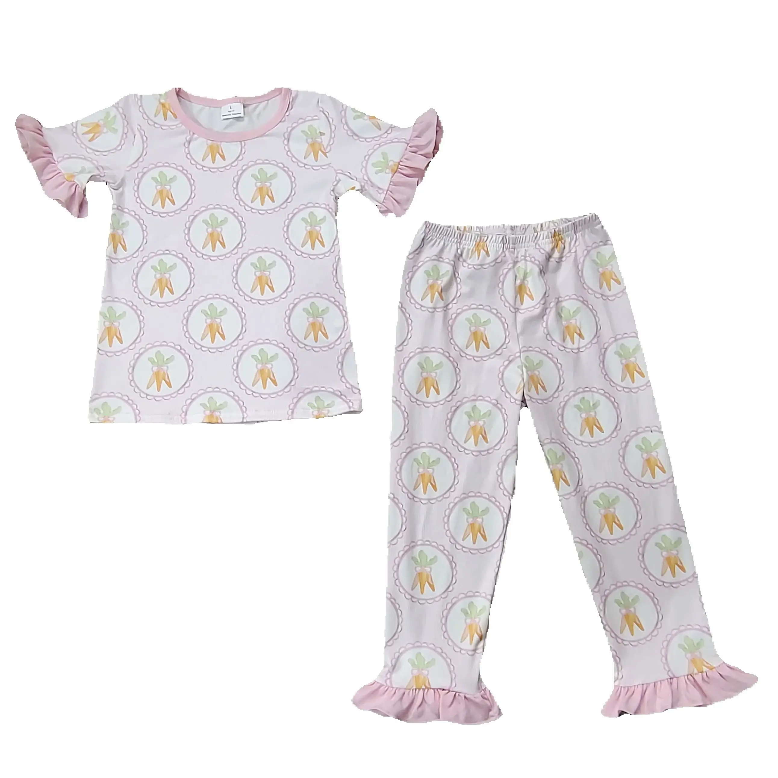 GSPO1992 pre-order toddler girl clothes carrot girl easter pajamas set-real pic