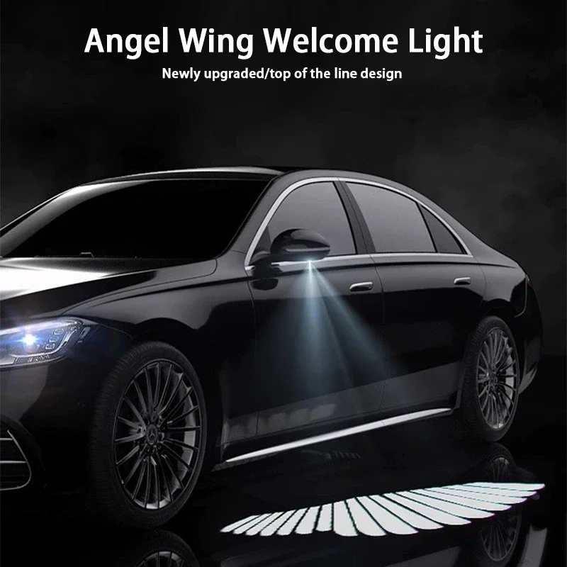 

2/4 шт., крылья ангела, приветственный свет, автомобильный атмосферный светильник, дверной светильник, модификация автомобиля, универсальный напольный светильник, аксессуары