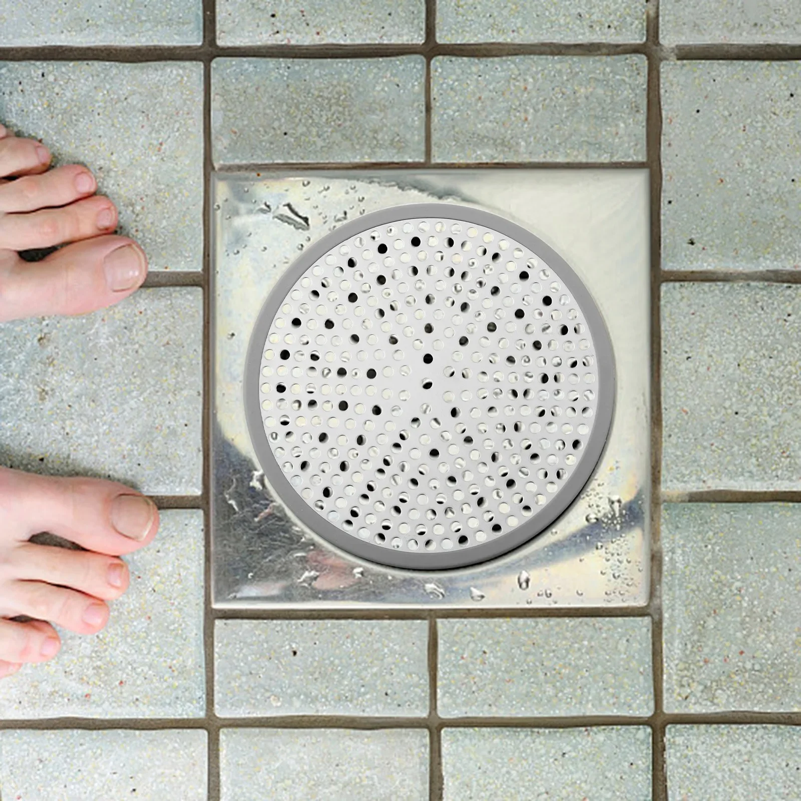 Bathing Area Hair Trap Easy Clean Shower Hair Catcher Shower Strainer Rust-Resistant Materials Soft Silicone Edge