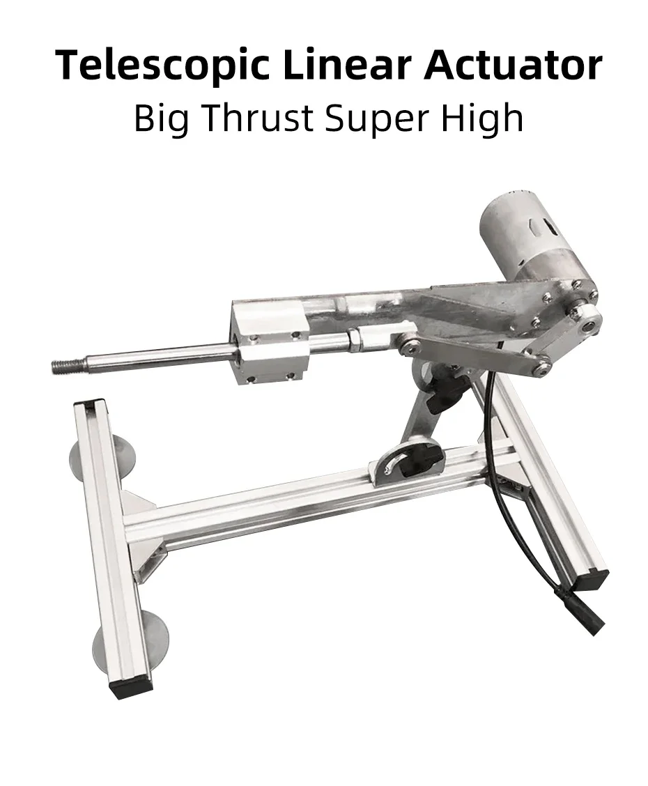 Telescopic Linear Actuator Big Thrust Reciprocating Cycle Linear Motor 0~330RPM DC 12V Optional Stand/Remote Control