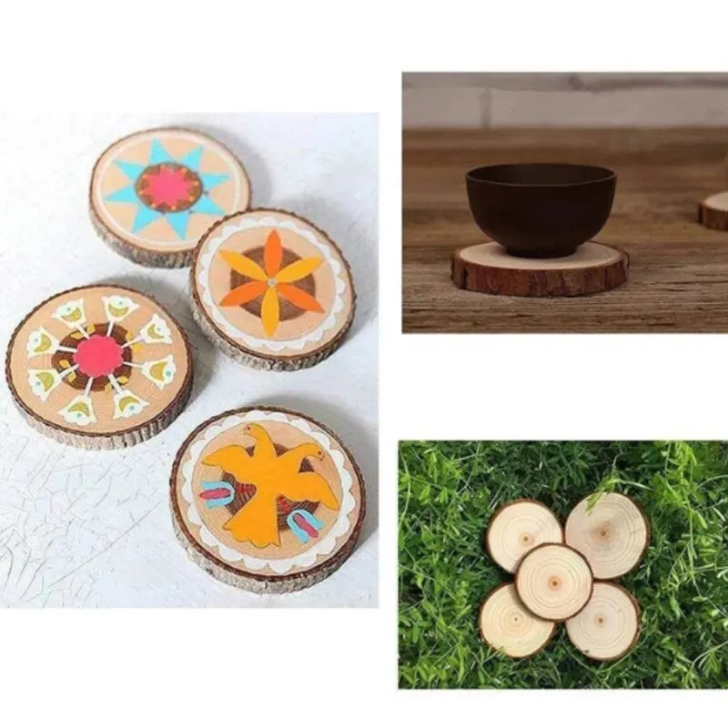 Round Arts and Crafts Christmas Decorations Wood Center Decoration 10pcs/5pcs DIY Handmade Country Wedding Decoration