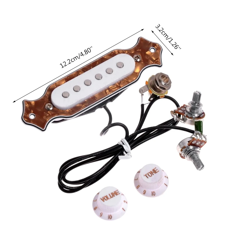 Pre-wired 6-string Cigar Box Guitar Pickups with Volume & Tone Mount Screws for Electric Guitar Accessories Parts