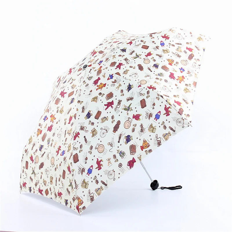 Kids Bear Umbrella Cute Cartoon Design Children Sunny And Raining Umbrellas UV Resistance Summer Umbrella