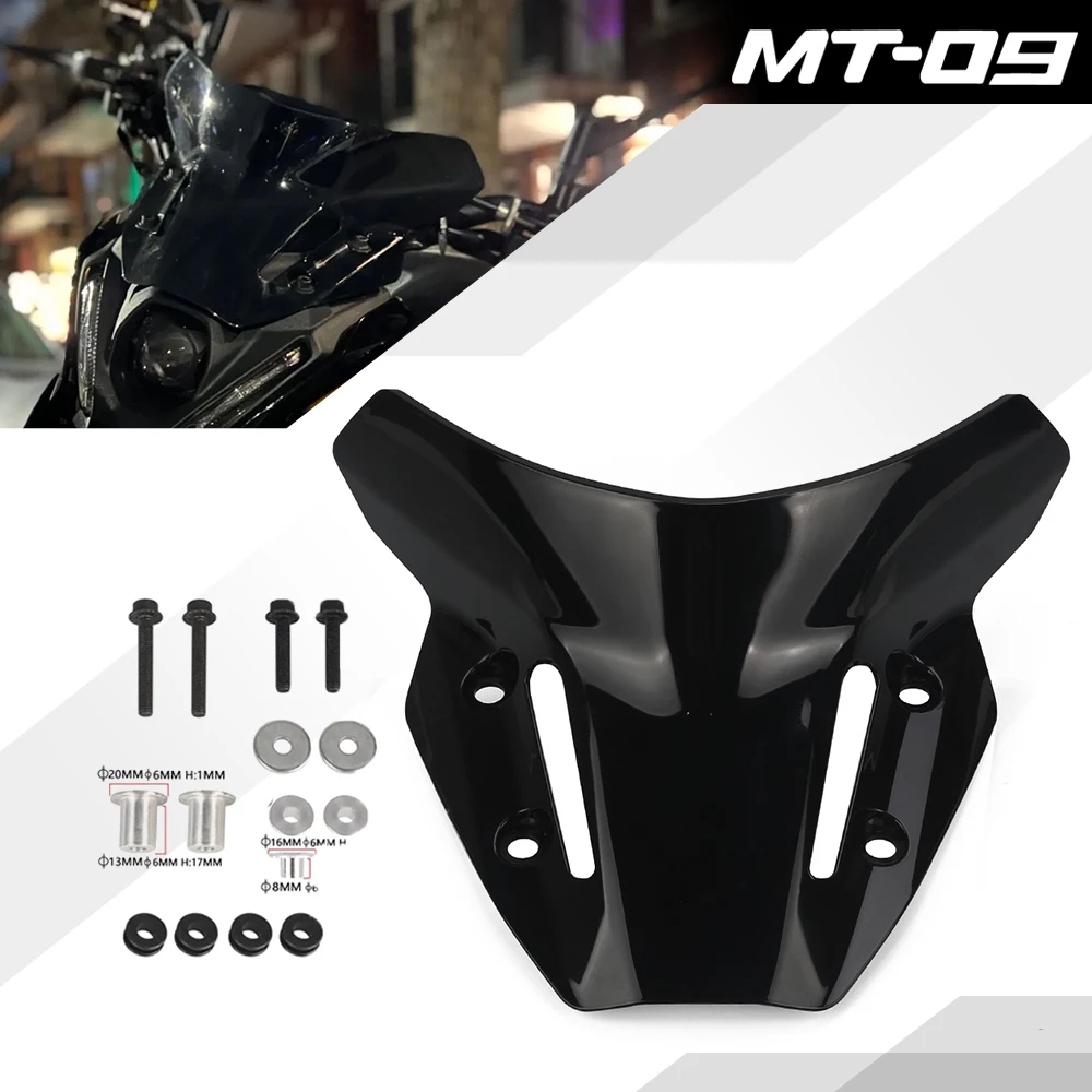 

For YAMAHA MT09 MT 09 MT-09 SP FZ09 FZ-09 FZ 09 2021 2022 2023 Motorcycle Front Screen Windscreen Windshield Deflector Protector