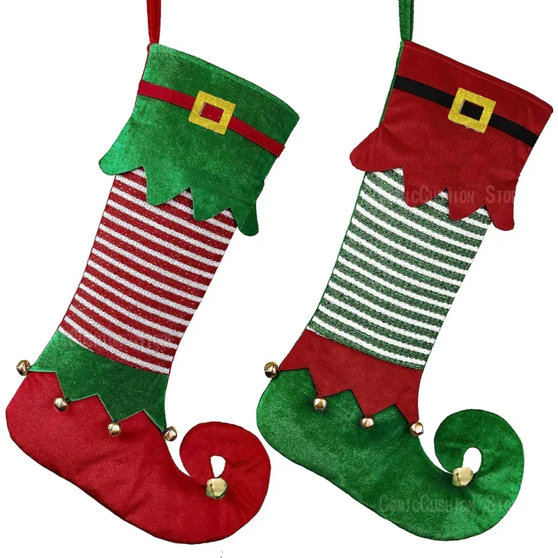 

Christmas stockings elf stockings christmas ornaments large christmas socks gift bag pendant home decoration candy bag