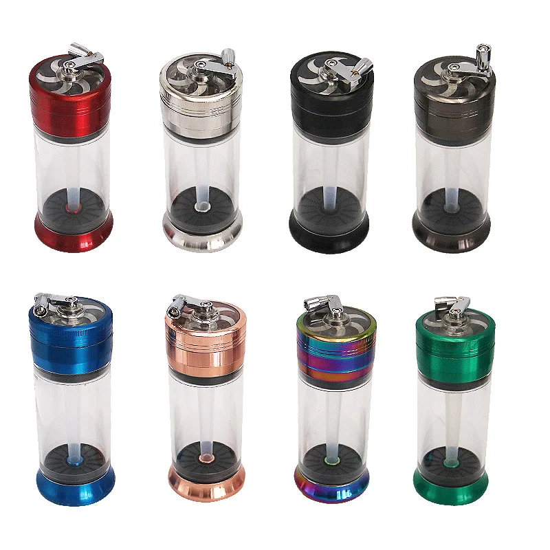 63MM zinc alloy hand-operated cigarette grinder integrated machine-type four-layer metal multi-color grinder  Tobacco grinder sp