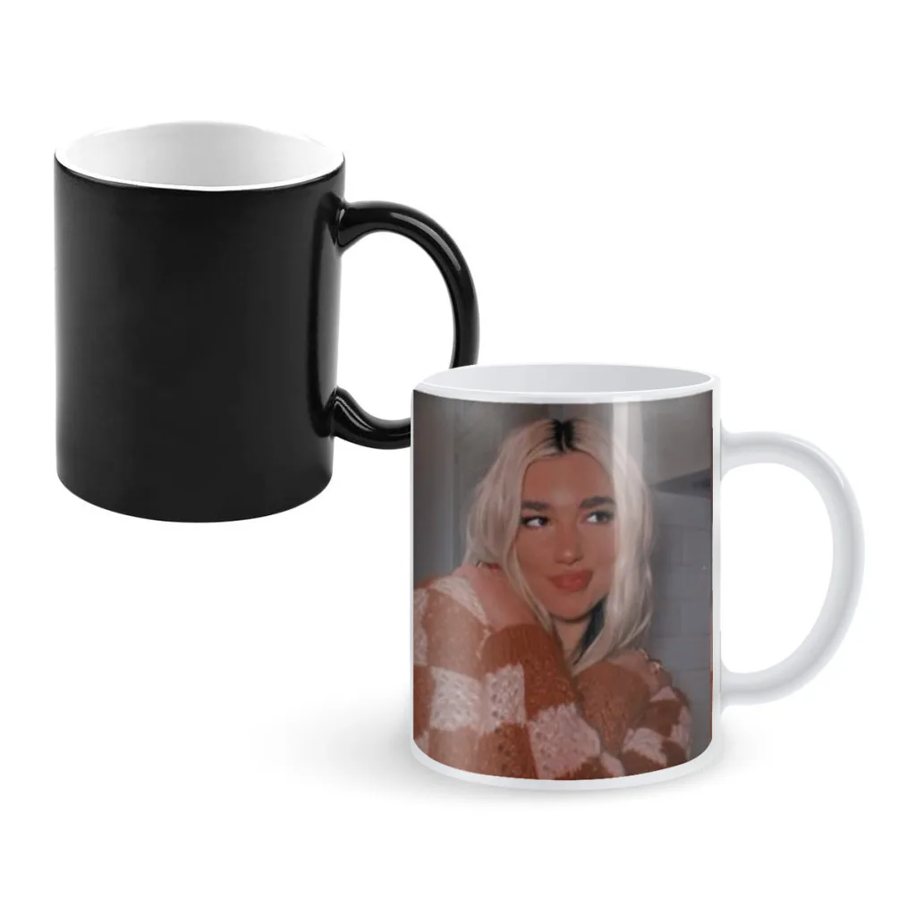 Singer D-Dua Lipas Free shipping Mug Changing Color Ceramic Coffee Mugs Magic Tea Cup Best Gift