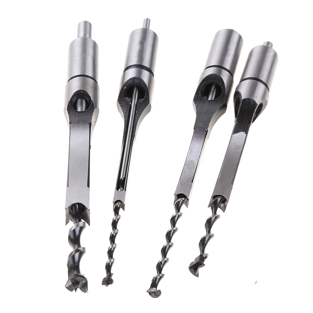 Foret à trous carrés HSS, foret carré pour le travail du bois, foret à mortaise 6.4/8/9.5/12.7 Mm, mèches de ciseau à mortaisage, outils pour le travail du bois 4 pièces