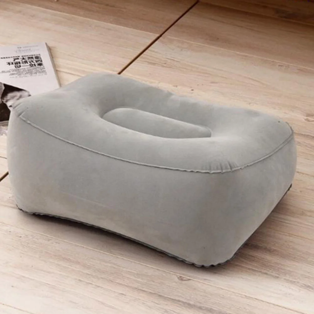 เท้าPad Inflatable Footrestสตูลเบาะท่องเที่ยวกลางแจ้ง 37*30*20 ซม.หมอนสีเทา