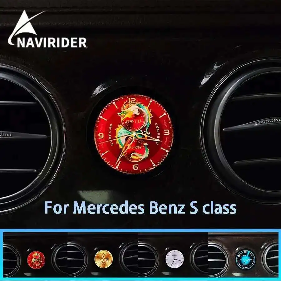 For Mercedes Benz S Class E Class Car Stopwatch Smart Clock Interior Dashboard Central Compass Electronic Meter New Upgrade LCD