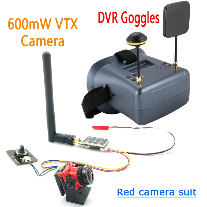 FPV Suit LS-008D 5.8G FPV Googles VR Glasses High Quality 40CH with DVR and 600mw VTX Lancher 2.1mm Lens CMOS 1200TVL fpv camera