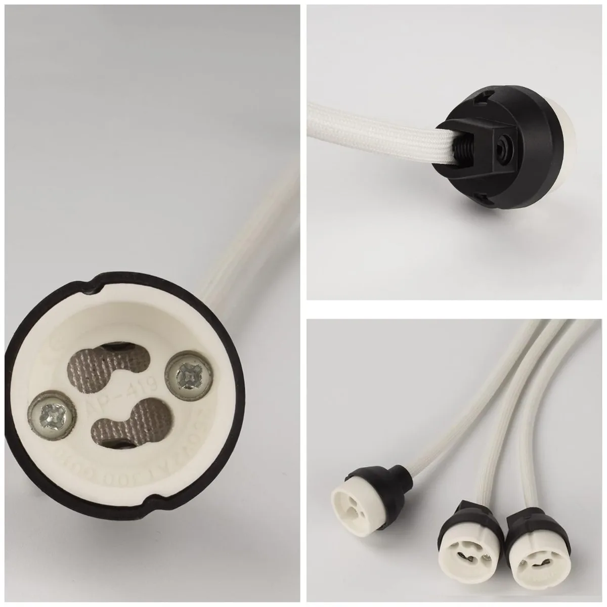 JOYINLED 15cm Silicone Connector Socket 10/20PCS GU10 Lamp Holder Socket Base Adapter Wire for LED Halogen Light
