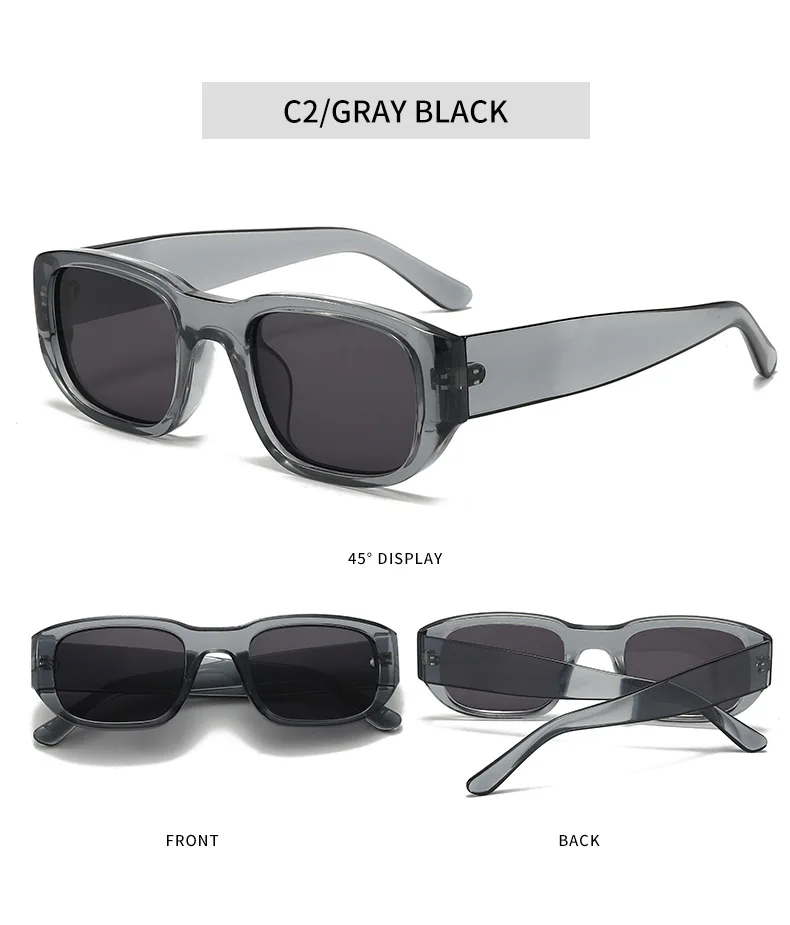 BOYSEEN Rechteckige orangefarbene Sonnenbrille Strandsonnenbrille Herren-Sonnenbrille im Hip-Hop-Stil – Detail 10