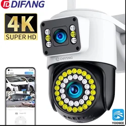 4K 8MP IP Kamera Çift Lens 4G PTZ Wifi Kamera Çift Ekran Otomatik Takip İki Yönlü Ses Renkli Gece Görüş Güvenlik Kamerası Yoosee